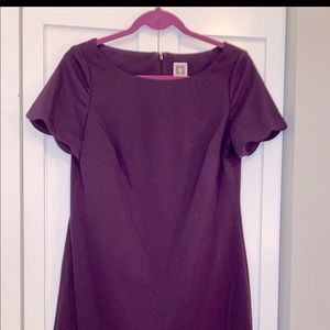 Anne Klein Purple Scalloped Business Dress